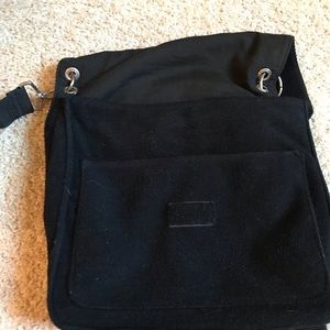 black fleece crossbody purse